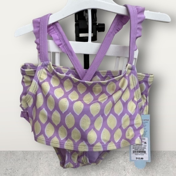 COPY - NWT CAT AND JACK TODDLER SWIMSUIT SIZES 12 months thru 5T purple with le… - Picture 1 of 9